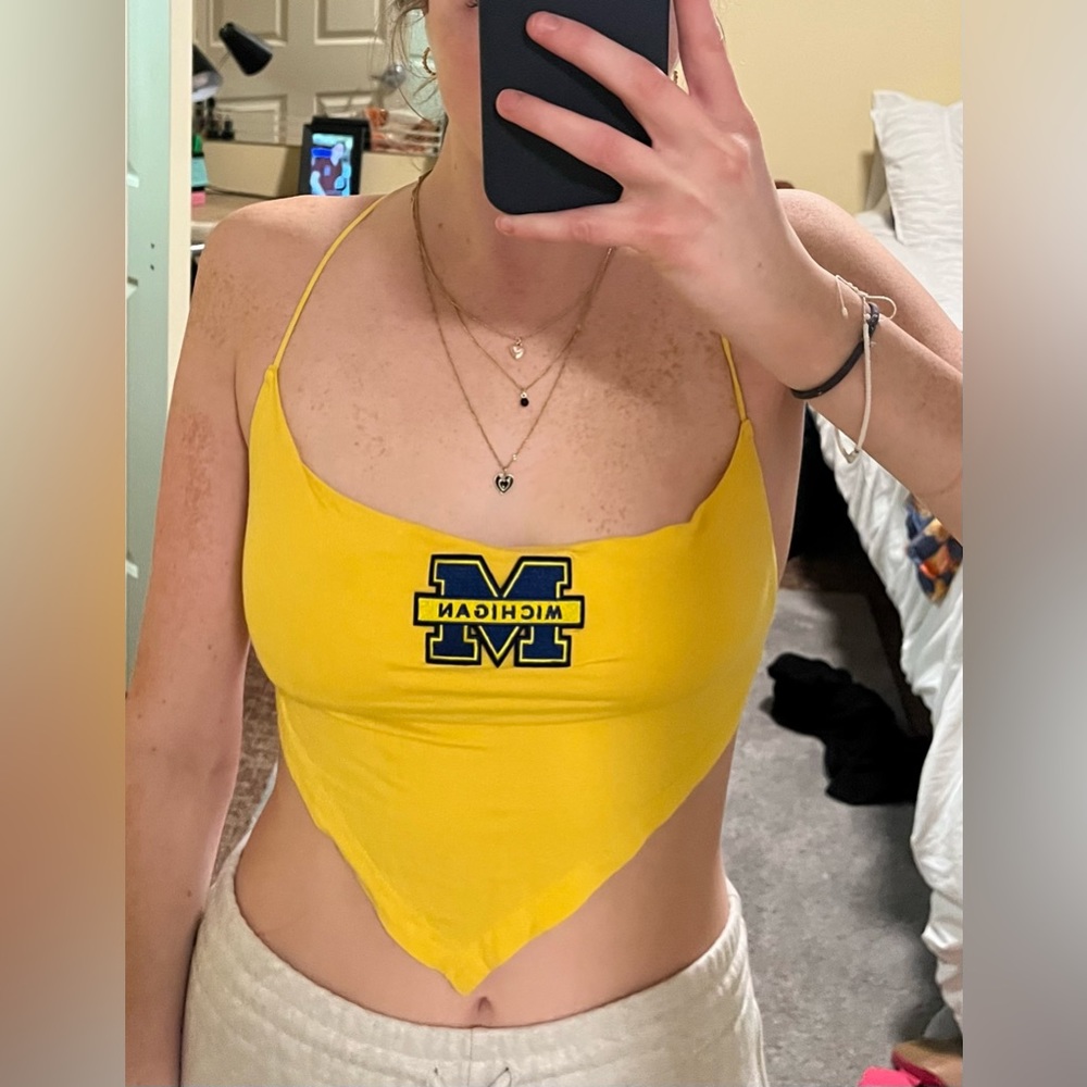 Open Back Custom Michigan Shirt. Perfect for Tailgates!!